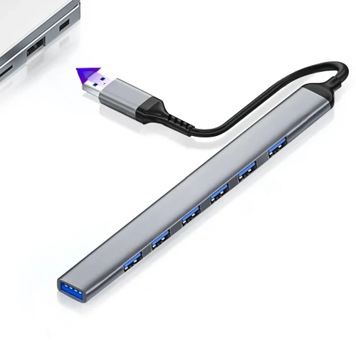 USB-Hub mit 7x USB-A-Anschlüssen | Adapter, 7-in-1-Verteiler | HUB