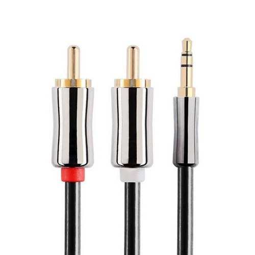 Kabel Jack <> 2x RCA (Chinch) | vergoldete Anschlüsse | HQ | AC-3-3M-Silver