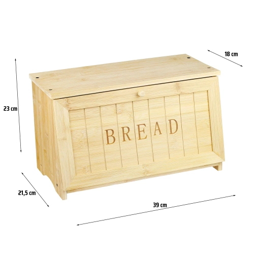 Bambus Brotkasten | Aufbewahrungsbehälter für Brot, Brötchen, Lebensmittel | FC-B209