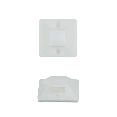 Kabel- und Leitungsorganizer Set | 10 Stück, Kabelbinder mit Basis und Schaumstoffklebeband, 20 mm | weiß | KZ-D06-20MM