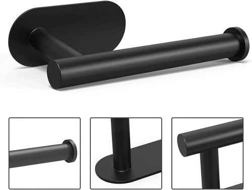 Toilettenpapierhalter | selbstklebend | schwarz | JZU-304-BLACK