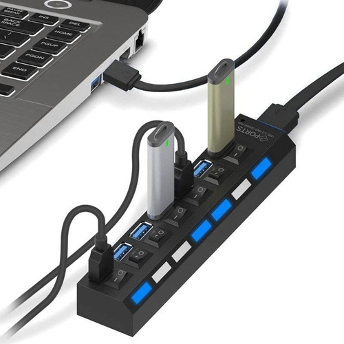 USB 2.0 7-Port Hub | USB Splitter / Distributor | YT07