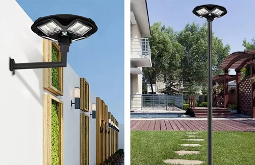 LED-Straßenleuchte Solar UFO | 300 W, 8 Ah, IP65, 240 SMD5730 LEDs, großes Solarpanel 6 V/13 W, Fernbedienung | LDT-B240