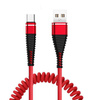 Typ-C 1M | Spiralkabel USB zum Aufladen des Telefons | Quick Charge 3.0 2.4A | AM32