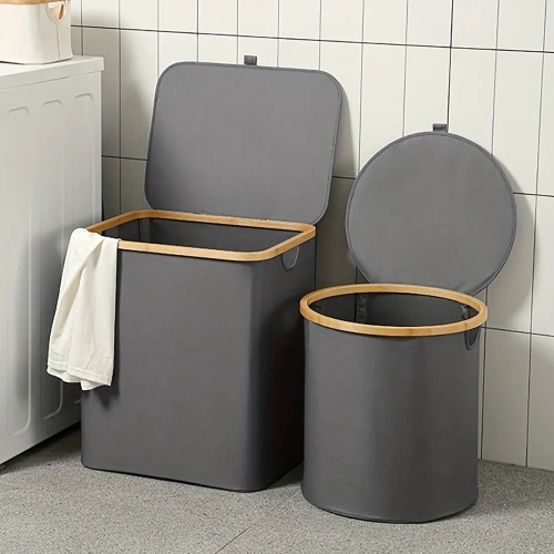 Wäschekorb | Faltbarer Wäschesammler | Stoffspielzeugbehälter | Zubehör-Organizer | OCF-380-GREY