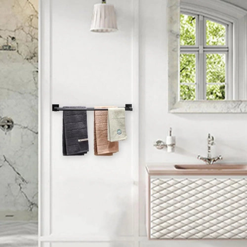 Handtuchhalter | Wandmontage | 60 cm | schwarz | MJR-60CM-2-BLACK