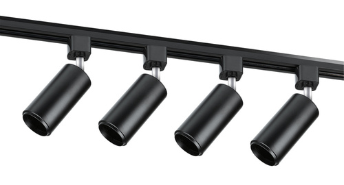 Modern Schienensystem Komplettset | Schienenbeleuchtung | 1,5m Schienenprofil + 4x flammige GU10 Spot Strahler | Deckenlampe