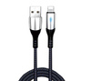 Lightning (iPhone) 1M | Verstärktes USB-Kabel mit LED-Licht und Aluminiumanschlüssen für das Telefon | UC-010