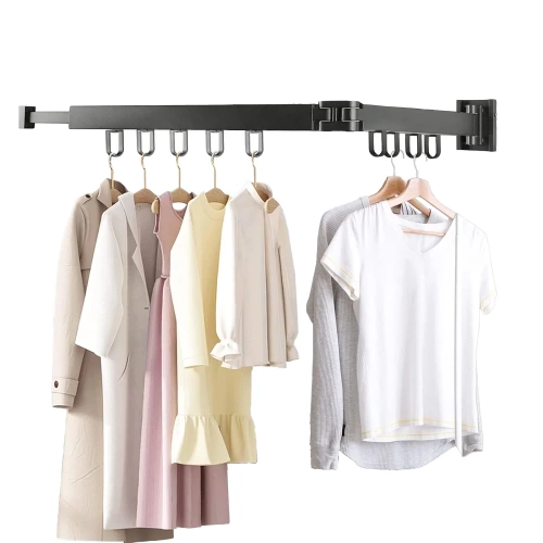 Kleiderständer | Klappbarer Wäscheständer | Wandhakenleiste | LYJ-D60-GREY