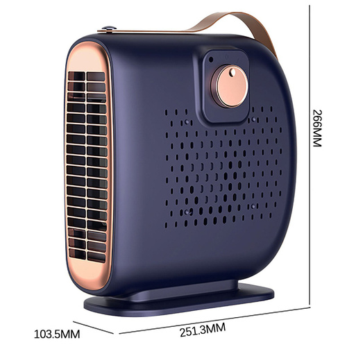 Elektrischer Retro-Heizkörper, Mini-Heizlüfter, Heizlüfter | 2 Geschwindigkeiten | 500 W | Blau | JM-115