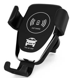 Kfz-Halterung mit Schwerkraftmechanismus | Induktive Ladegerät Fast Charge 10 W | schwarz | Q006-Black