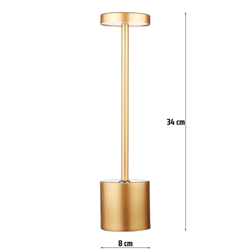 34 cm Tischlampe mit eingebautem Akku | Nachtlicht mit drei Leuchtfarben | Stimmungsvolle Lampe für Hotel, Restaurant | HJA28-ROSEGOLD-2