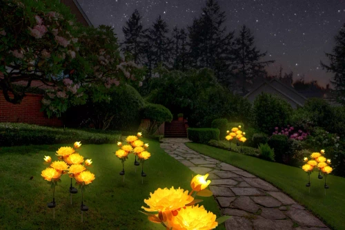 Solarblume | Solar-LED-Gartenlaterne Peonia gelb | 80 cm, 600 mAh | FLD-10-Y