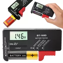 Digitales Voltmeter | Universeller Batterie- und Akkutester | schwarz | BT-168D-BLACK