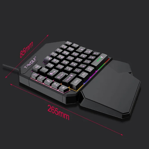 Gaming-Einhandtastatur mit LED-Hintergrundbeleuchtung, Keypad | T19