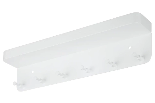 Metallischer Schlüsselhalter mit Regal | Weißer Kleiderhaken | Hakenleiste | ZW-J26-WHITE