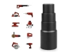 Staubsauger-Adapter | Anschluss für Saugdüse, Rohradapter | schwarz | FLA-D04-BLACK