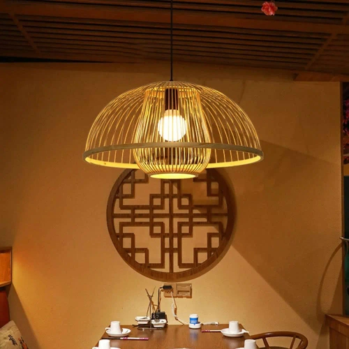 Handgefertigte Bambus-Hängelampe | BOHO | Chinesischer Kronleuchter