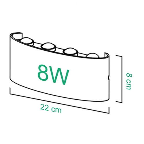 Gartenlaterne, Außenwandleuchte LED | oben - unten | 8W, IP65 | BD-C041-8W