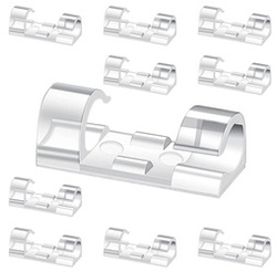 Set 10 Stück Kabel- und Draht-Organizer | Nano-Klips mit Klebeband | Transparent | KZ-D58