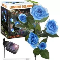 Solarblume | Solar-LED-Gartenlampe Blaue Rosen | 74 cm, 600 mAh | FLD-35-BLUE