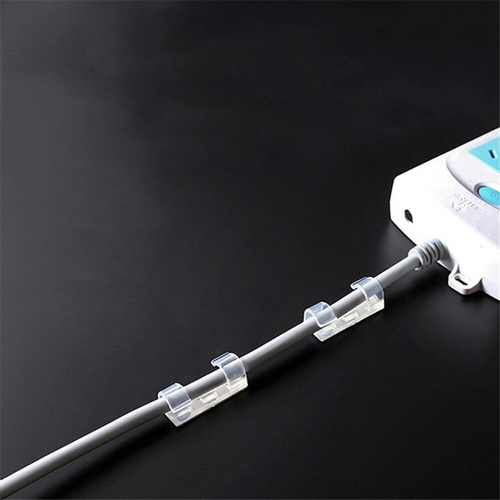 Set 10 Stück Kabel- und Draht-Organizer | Nano-Klips mit Klebeband | Transparent | KZ-D58
