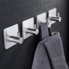 Silberner Kleiderhaken für Kleidung, Handtücher, Geschirrtücher | Selbstklebende Halterung für Küchenutensilien | BXG-4PCS-SILVER