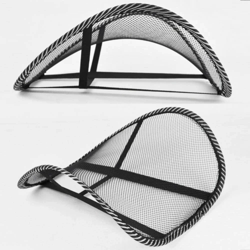 Rückenstütze für Autositz | ergonomische Lendenwirbelstütze, zur Befestigung an Stuhl oder Sessel | schwarz | GLY-440-BLACK