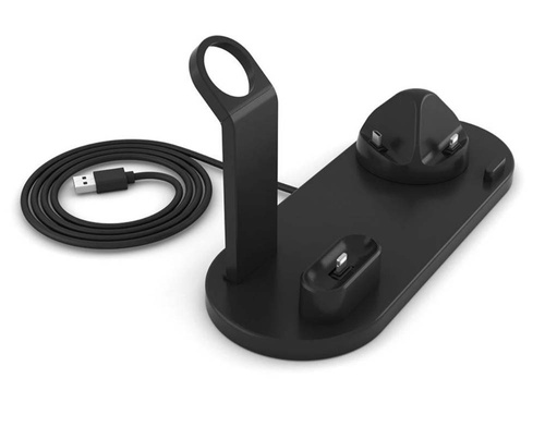 Dockingstation für Apple iPhone Airpods Watch | kabelloses Ladegerät 15W | 3 Anschlüsse - USB-C / Lightning / Micro USB | WD-03