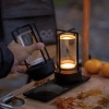 Camping-Tischlampe mit eingebautem 2000mAh Akku und Touchpanel | 3 Lichtfarben, dimmbar | Schwarz | HJA27