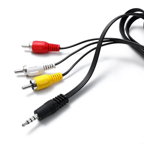  Audio-Video-Kabel Miniklinke 3,5 mm TRRS | 3× Cinch 1,5 m – AV-Kabel für TV, Beamer, Heimkino | AV-C1.5M-B