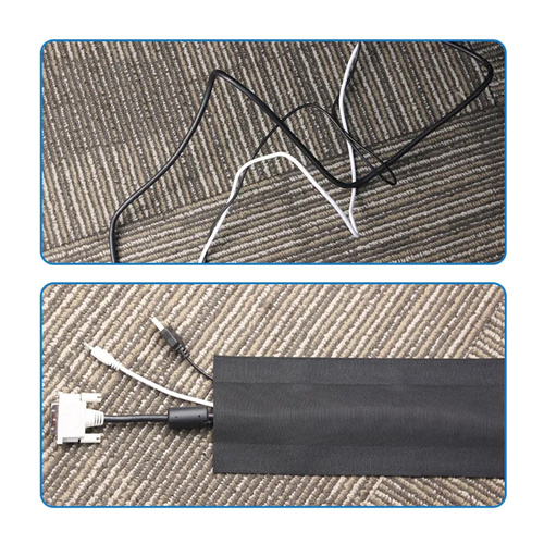 Kabel-Organizer Klettband, Kabel- und Leitungsabdeckung für Teppiche und Bodenbeläge | 10 Meter | WCT-10-10M