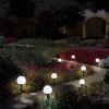 Solar-Gartenlampe Weiße Kugel | Erdspieß, Bodenmontage | 10cm | YNG-105-WC