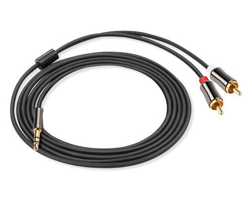 Kabel Jack <> 2x RCA (Chinch) | vergoldete Anschlüsse | HQ | AC-3-3M-Silver