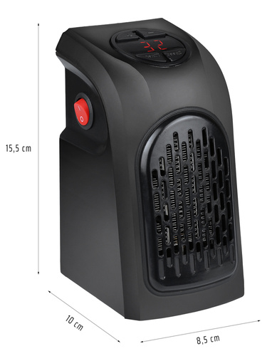 Elektrischer Heizkörper, Mini-Heizlüfter, Heizlüfter | 2 Geschwindigkeiten | Thermostat 15-32 Grad Celsius | Timer | JM-112