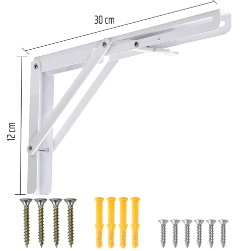 Klappbare Regalhalterungen | Klappbare Regalhalterungen unter dem Regalbrett | FB-A30CM-WHITE | Regalhalterung