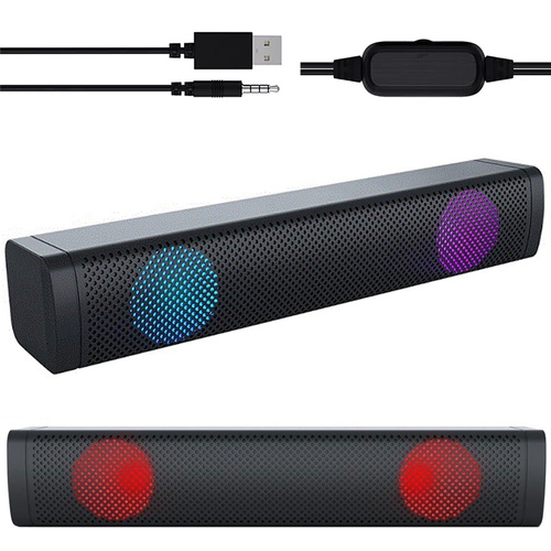 Computer-Soundbar 2.0 mit LED-RGB-Beleuchtung | 6W RMS | S10