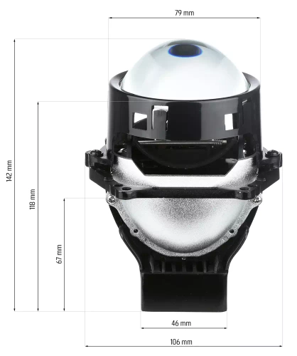 Bi-LED-Linsenset 3,0" | 6000K 65W 16000lm