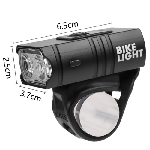 LED Fahrradlicht Set | Radlicht Set bestehend aus Vorderlicht & Rücklicht aufladbar über USB | 2 XM-L T6 CREE LEDs, 1000lm, 6 Leuchtmodi, 1200mAh | 5 LEDs, 4 Leuchtmodi, 50lm