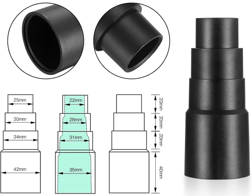 Staubsauger-Düse | Saugrohr-Adapter | Rohradapter für Staubsauger | FLA-D04-SCHWARZ