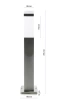 Gartenstandlampe, quadratischer Pfosten für E27-Glühlampe | 230V Stromversorgung, Edelstahl | Inox, 65cm | LLF-65CM