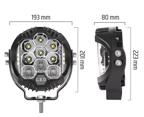Arbeitsleuchte LED 9" 50W 5000lm | 2-in-1 | Tagfahrlicht + Fernscheinwerfer | WL002-50W