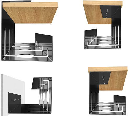 Set 2 Kabelorganizer für Schreibtischunterbau 40 cm | Korb, Führungsschiene, Halterung | Schwarz | CWT-O2