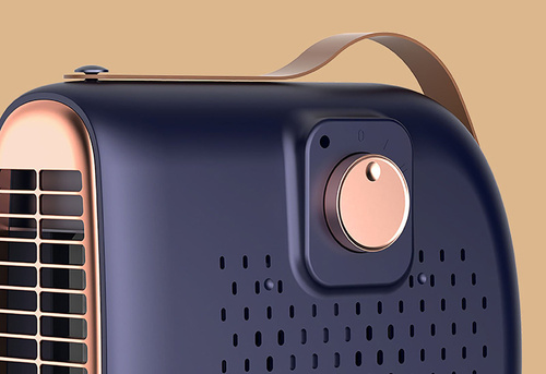 Elektrischer Heizlüfter im Retro-Design | 2 Heizstufen | 500 W | blau | JM-115