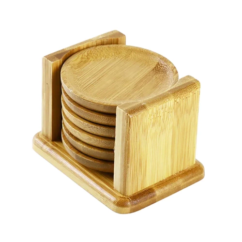 Untersetzer-Set aus Bambus | 6 Stück | Ergänzung für Gong Fu Cha Technik | BCP-6in1-Bamboo