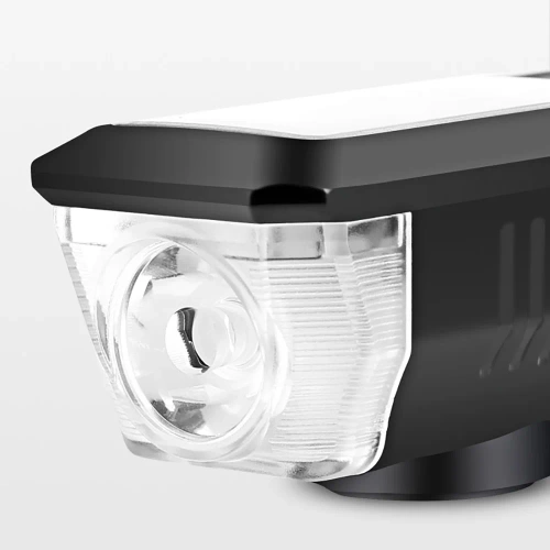 Solar-Fahrradlicht mit leistungsstarker 350lm LED, 120dB Hupe und USB/Solar-Aufladung | Fahrradlichter mit Hupe | QX-LY-17