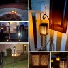 Garten Solar-LED-Laterne Fackel-Lampion Laterne | 17cm 600mAh Flammeneffekt | Solarlampe - Tischfackel SMF-12LED