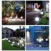 Solar-Gartenlampe Weiße Kugel | Erdspieß, Bodenmontage | 10cm | YNG-105-WC