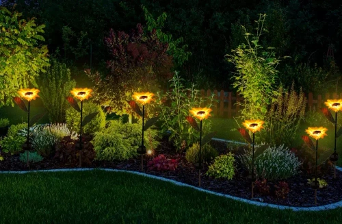 LED-Gartenleuchte Solarblume | 68 cm, 600 mAh | gelb | FLD-21-YELLOW