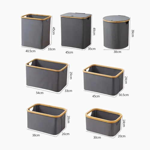 Wäschekorb | faltbar, Stoff, als Spielzeugbox oder Organizer nutzbar | grau | OCF-450-GREY